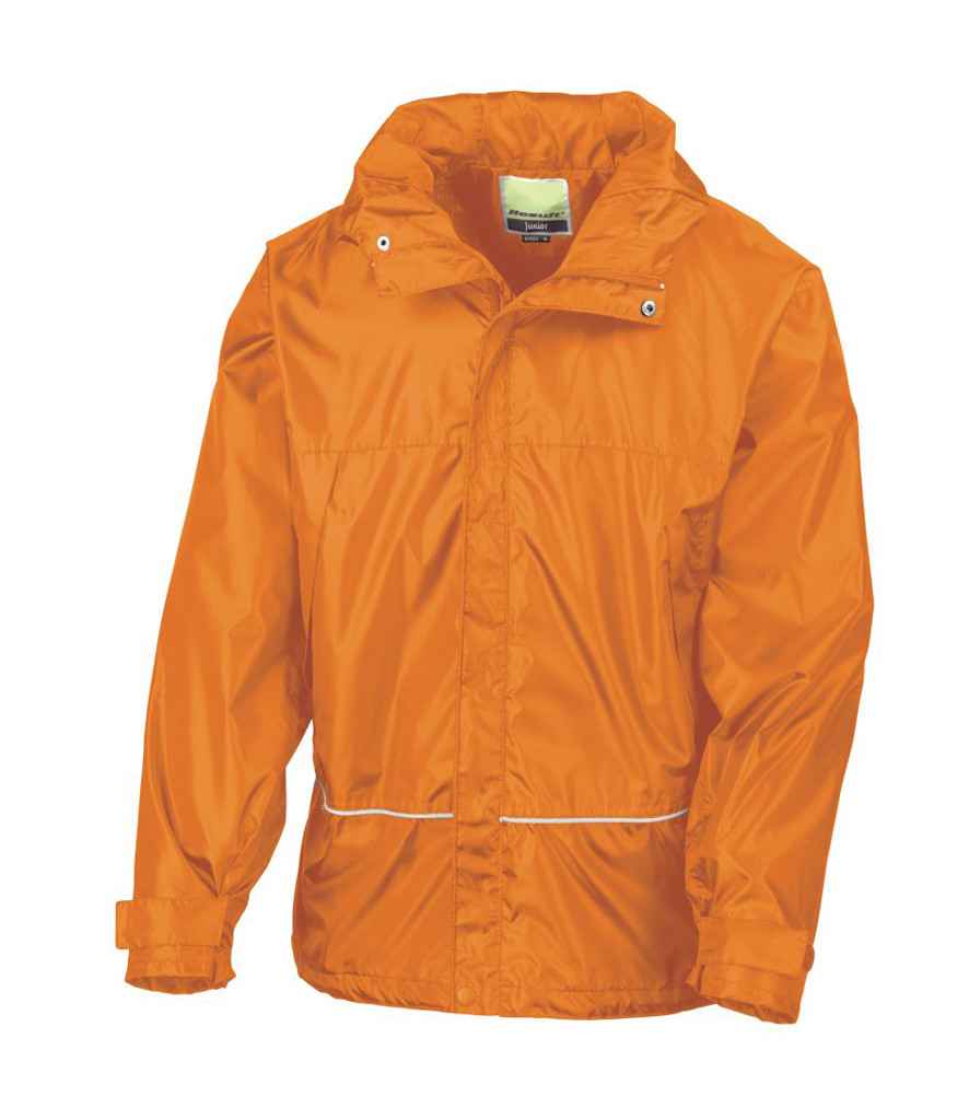 Result Kids/Youths Waterproof 2000 Ripstop Team Jacket in Orange by Result — Custom branded clothing by Print Press, featuring premium embroidery produced in our specialist print lab in the UK.