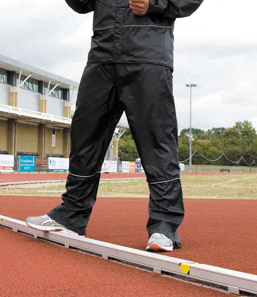 Result Waterproof 2000 Pro Coach Trousers in Black by Result — Custom branded clothing by Print Press, featuring premium embroidery produced in our specialist print lab in the UK.