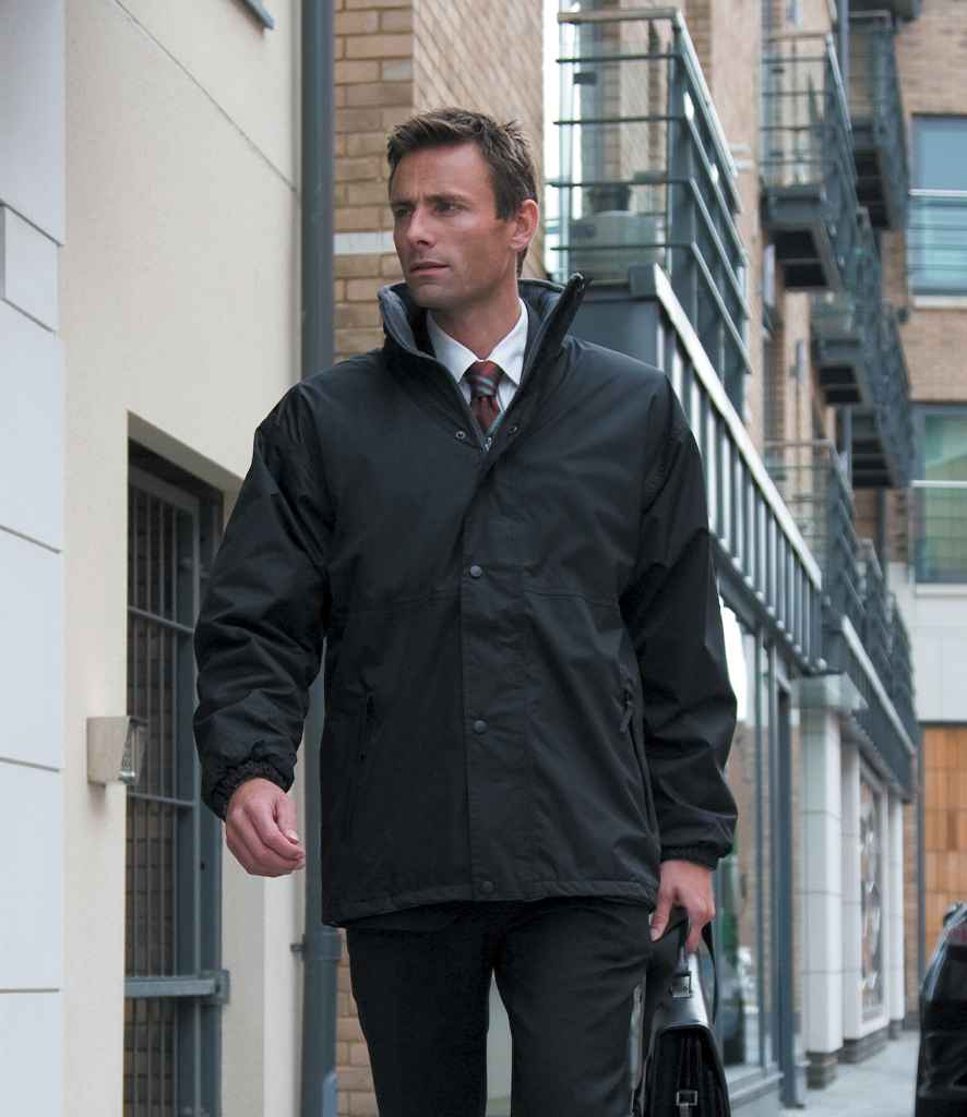Result Reversible StormDri 4000 Waterproof Jacket in Black Grey by Result — Custom branded clothing by Print Press, featuring premium embroidery produced in our specialist print lab in the UK.