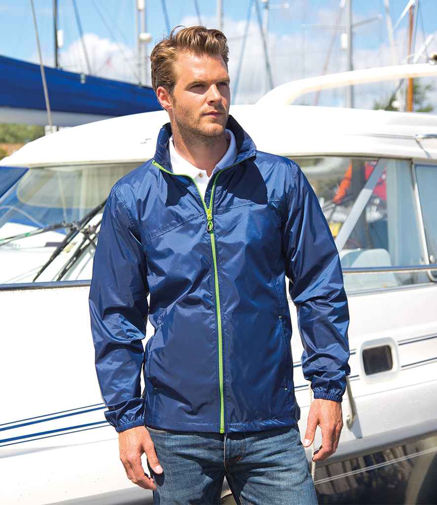 Result Urban HDi Quest Stowable Jacket in Navy Lime Green by Result Urban — Custom branded clothing by Print Press, featuring premium embroidery produced in our specialist print lab in the UK.