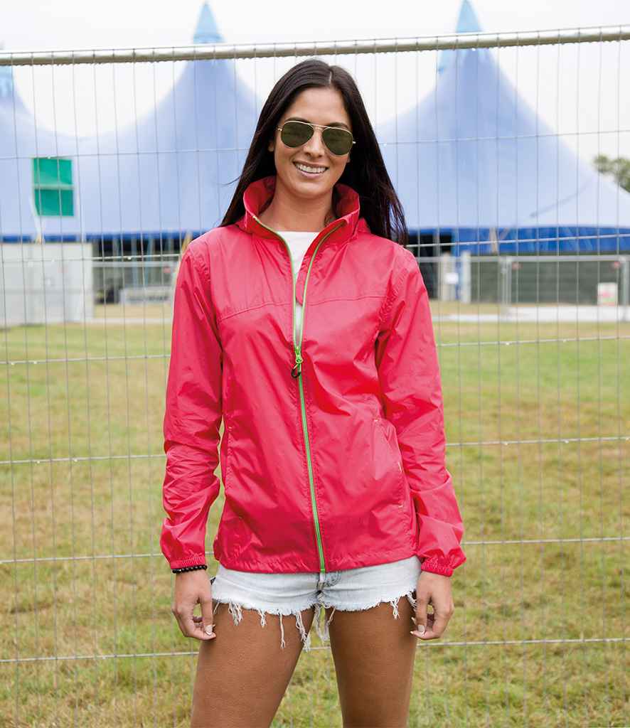Result Urban HDi Quest Stowable Jacket in Raspberry Lime Green by Result Urban — Custom branded clothing by Print Press, featuring premium embroidery produced in our specialist print lab in the UK.