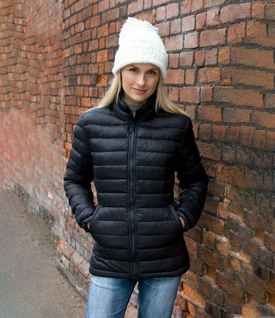 Result Urban Ladies Ice Bird Padded Jacket in Black by Result Urban — Custom branded clothing by Print Press, featuring premium embroidery produced in our specialist print lab in the UK.