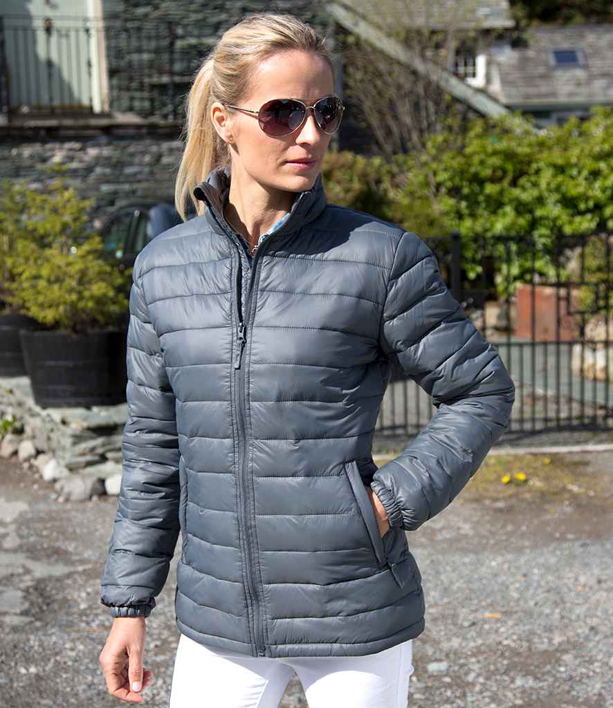 Result Urban Ladies Ice Bird Padded Jacket in Frost Grey by Result Urban — Custom branded clothing by Print Press, featuring premium embroidery produced in our specialist print lab in the UK.