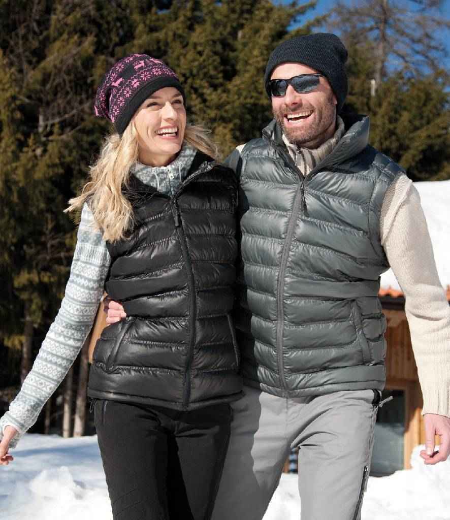 Result Urban Ladies Ice Bird Padded Gilet in Black by Result Urban — Custom branded clothing by Print Press, featuring premium embroidery produced in our specialist print lab in the UK.