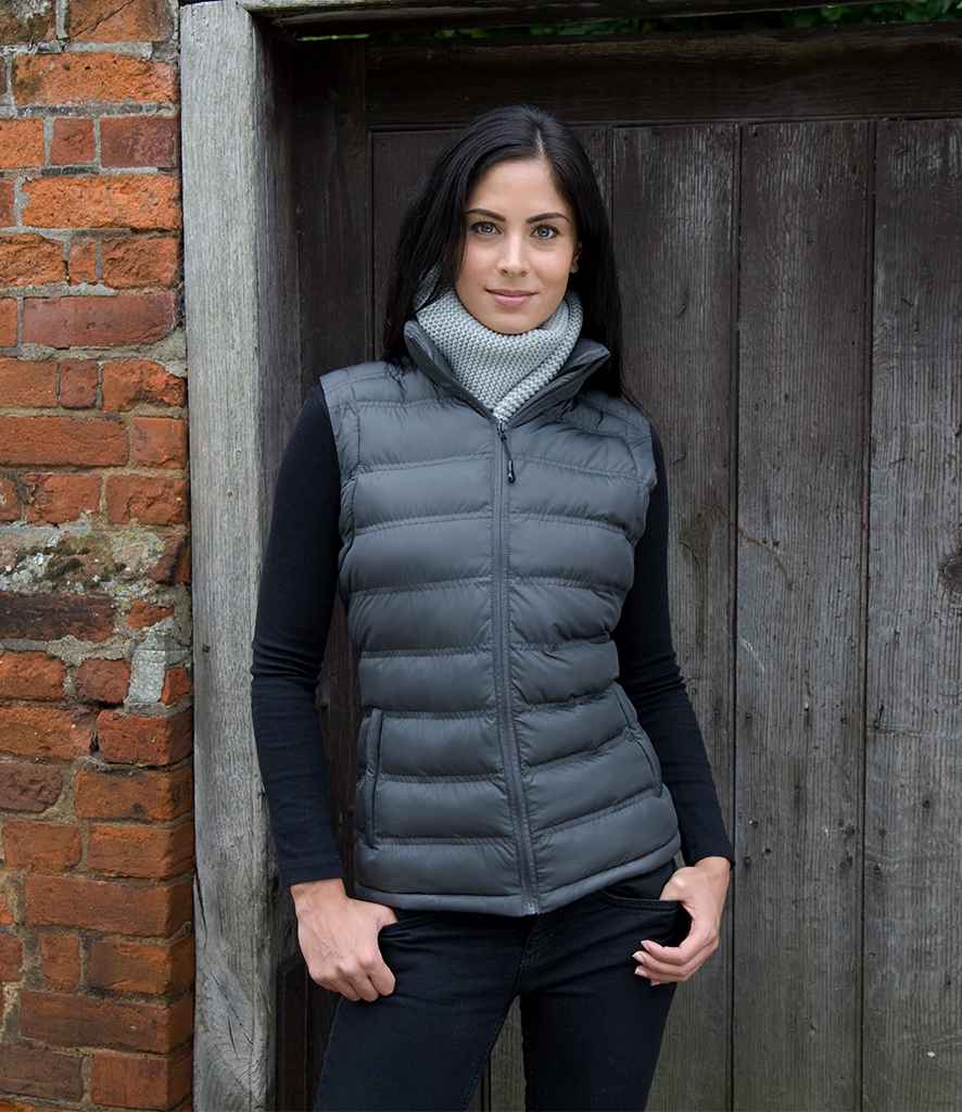 Result Urban Ladies Ice Bird Padded Gilet in Frost Grey by Result Urban — Custom branded clothing by Print Press, featuring premium embroidery produced in our specialist print lab in the UK.