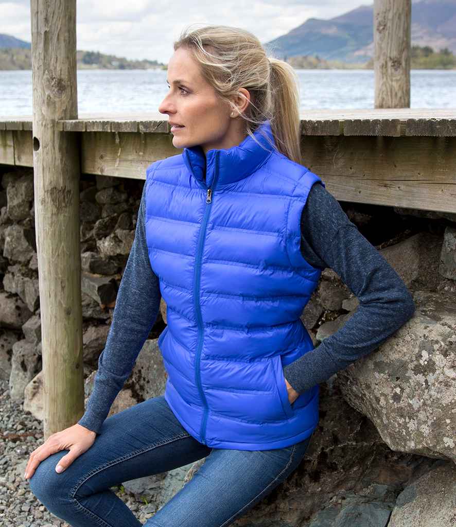 Result Urban Ladies Ice Bird Padded Gilet in Royal Blue by Result Urban — Custom branded clothing by Print Press, featuring premium embroidery produced in our specialist print lab in the UK.