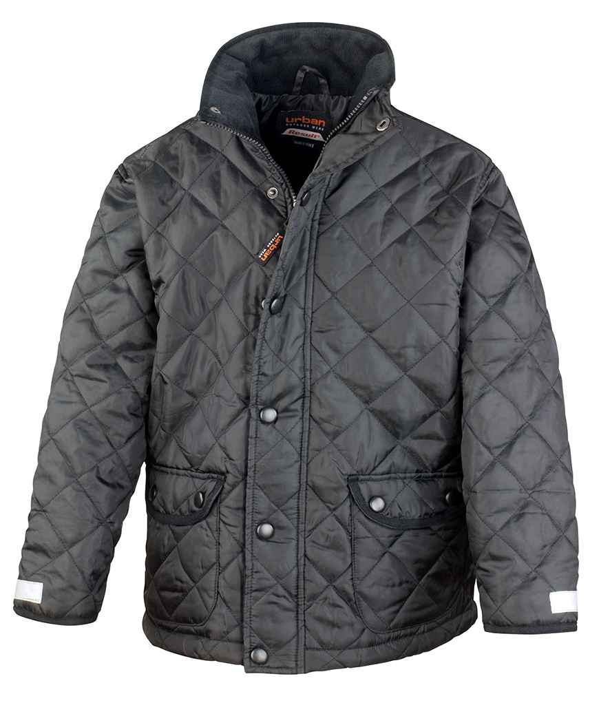 Result Urban Kids Cheltenham Jacket in Black by Result Urban — Custom branded clothing by Print Press, featuring premium embroidery produced in our specialist print lab in the UK.
