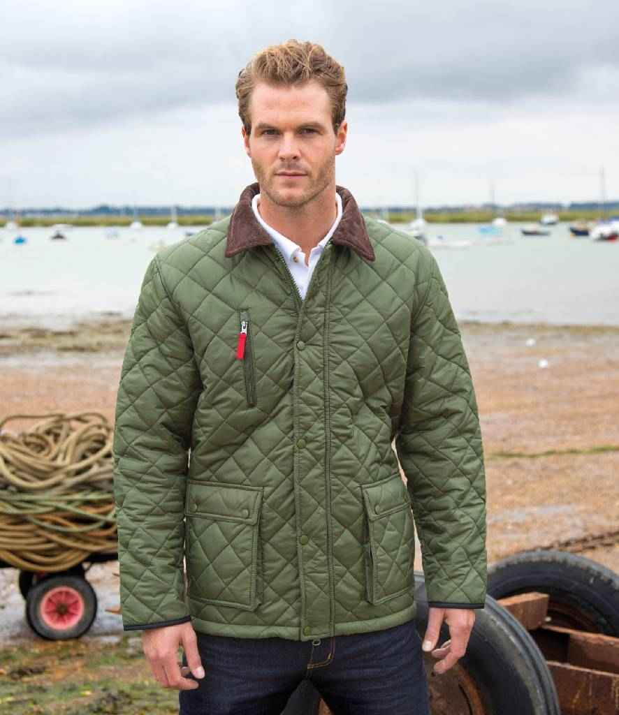 Result Urban Cheltenham Gold Jacket in Olive Green by Result Urban — Custom branded clothing by Print Press, featuring premium embroidery produced in our specialist print lab in the UK.
