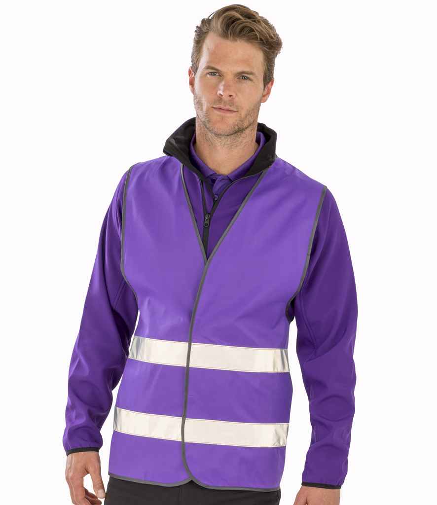 Result Core Enhanced Vis Vest in Purple by Result Core — Custom branded clothing by Print Press, featuring premium embroidery produced in our specialist print lab in the UK.