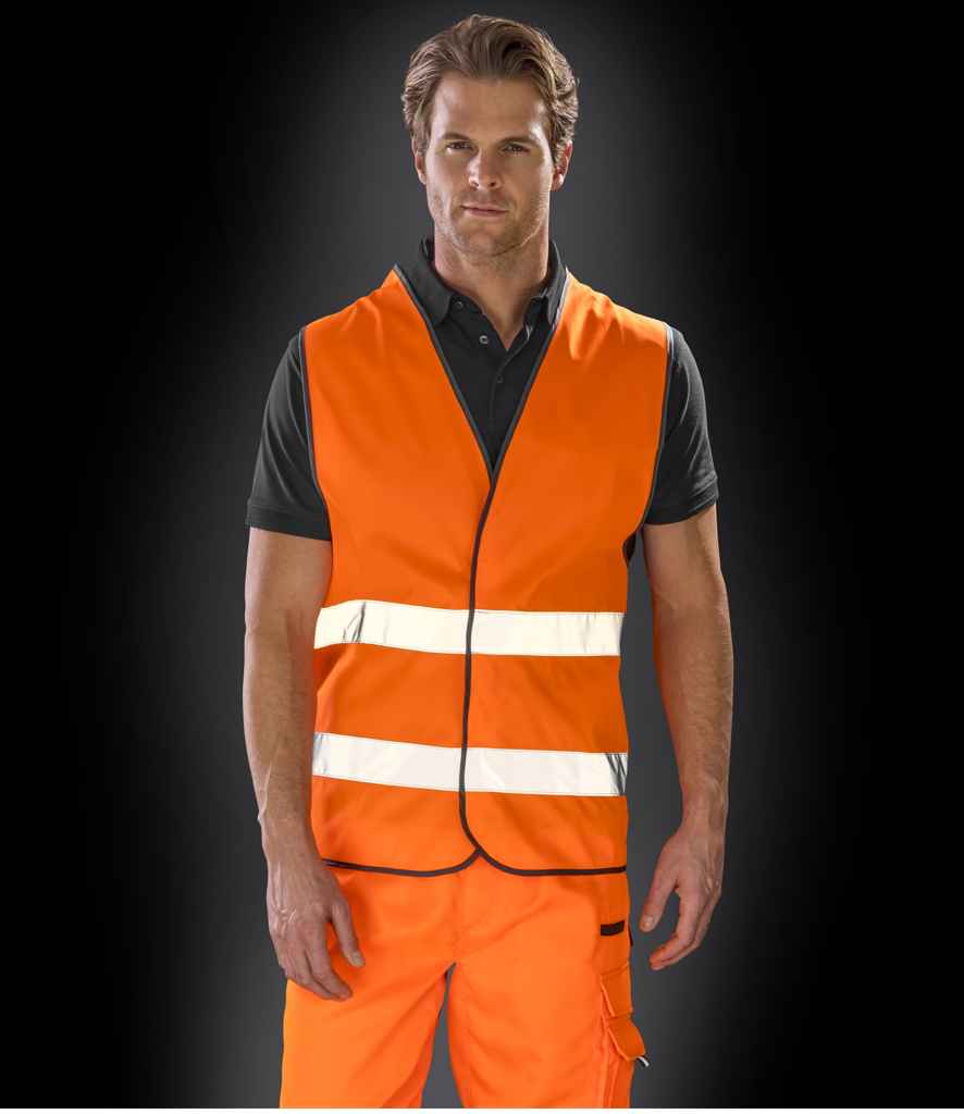 Result Core Motorist Hi-Vis Vest in Fluorescent Orange by Result Core — Custom branded clothing by Print Press, featuring premium embroidery produced in our specialist print lab in the UK.