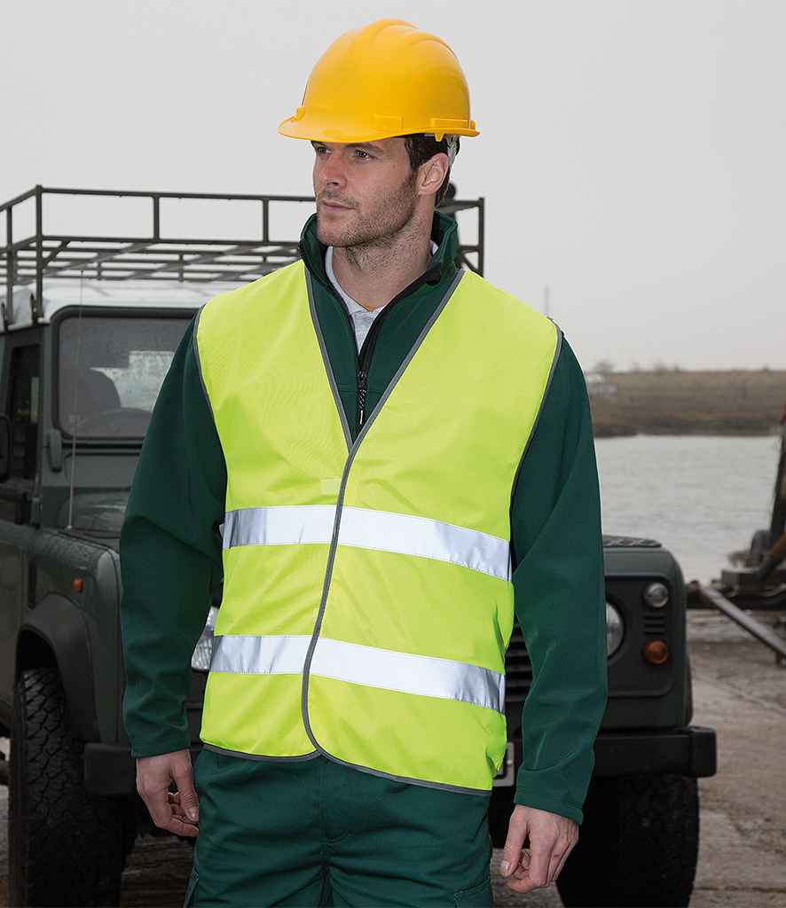 Result Core Motorist Hi-Vis Vest in Fluorescent Yellow by Result Core — Custom branded clothing by Print Press, featuring premium embroidery produced in our specialist print lab in the UK.