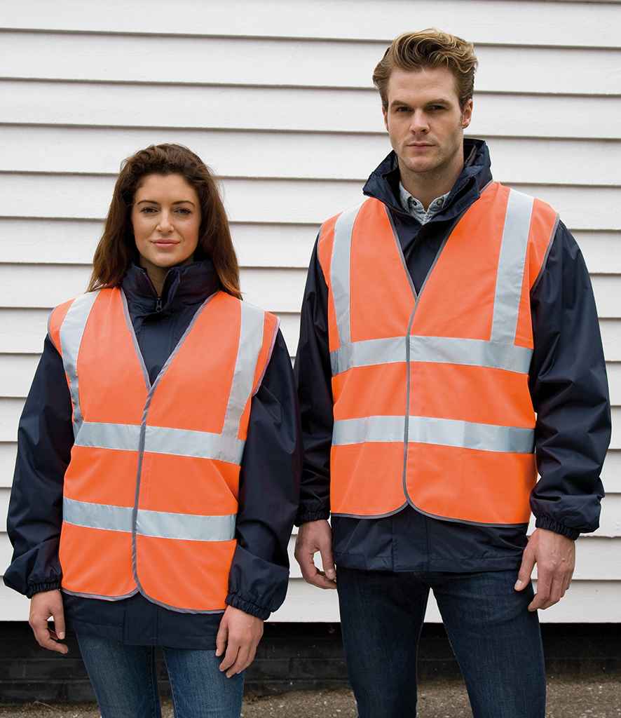 Result Core Hi-Vis Motorway Vest in Fluorescent Orange by Result Core — Custom branded clothing by Print Press, featuring premium embroidery produced in our specialist print lab in the UK.