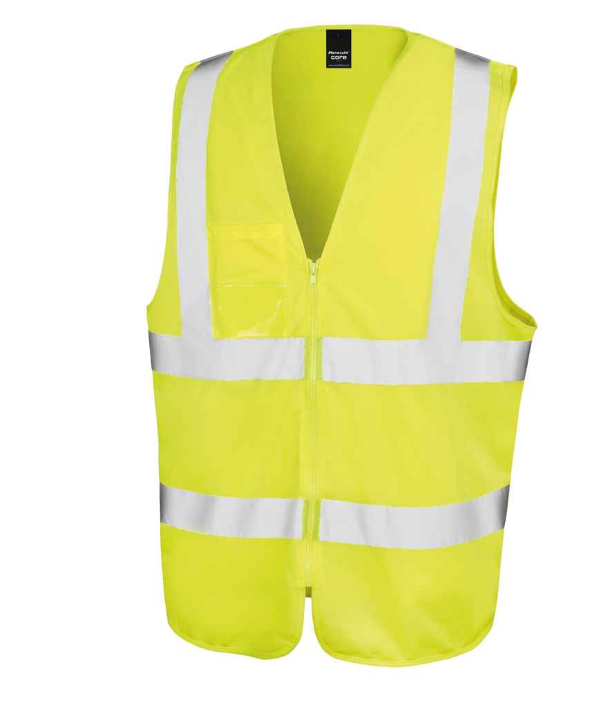 Result Core Zip Safety Tabard in by Result Core — Custom branded clothing by Print Press, featuring premium embroidery produced in our specialist print lab in the UK.