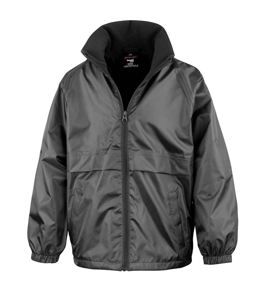 Result Core Kids Micro Fleece Lined Jacket in Black by Result Core — Custom branded clothing by Print Press, featuring premium embroidery produced in our specialist print lab in the UK.