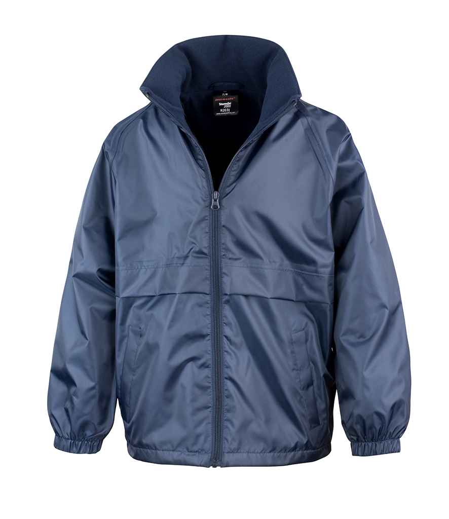 Result Core Kids Micro Fleece Lined Jacket in Navy by Result Core — Custom branded clothing by Print Press, featuring premium embroidery produced in our specialist print lab in the UK.