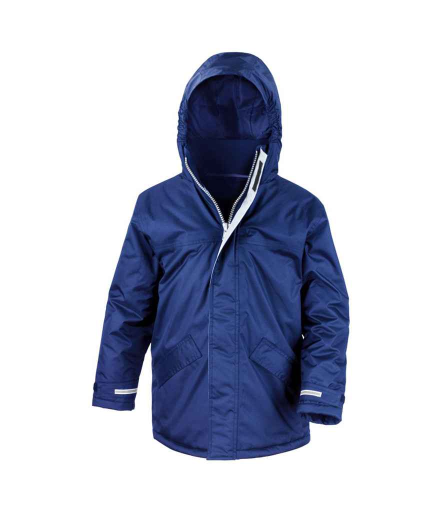 Result Core Kids Winter Parka in Royal Blue by Result Core — Custom branded clothing by Print Press, featuring premium embroidery produced in our specialist print lab in the UK.