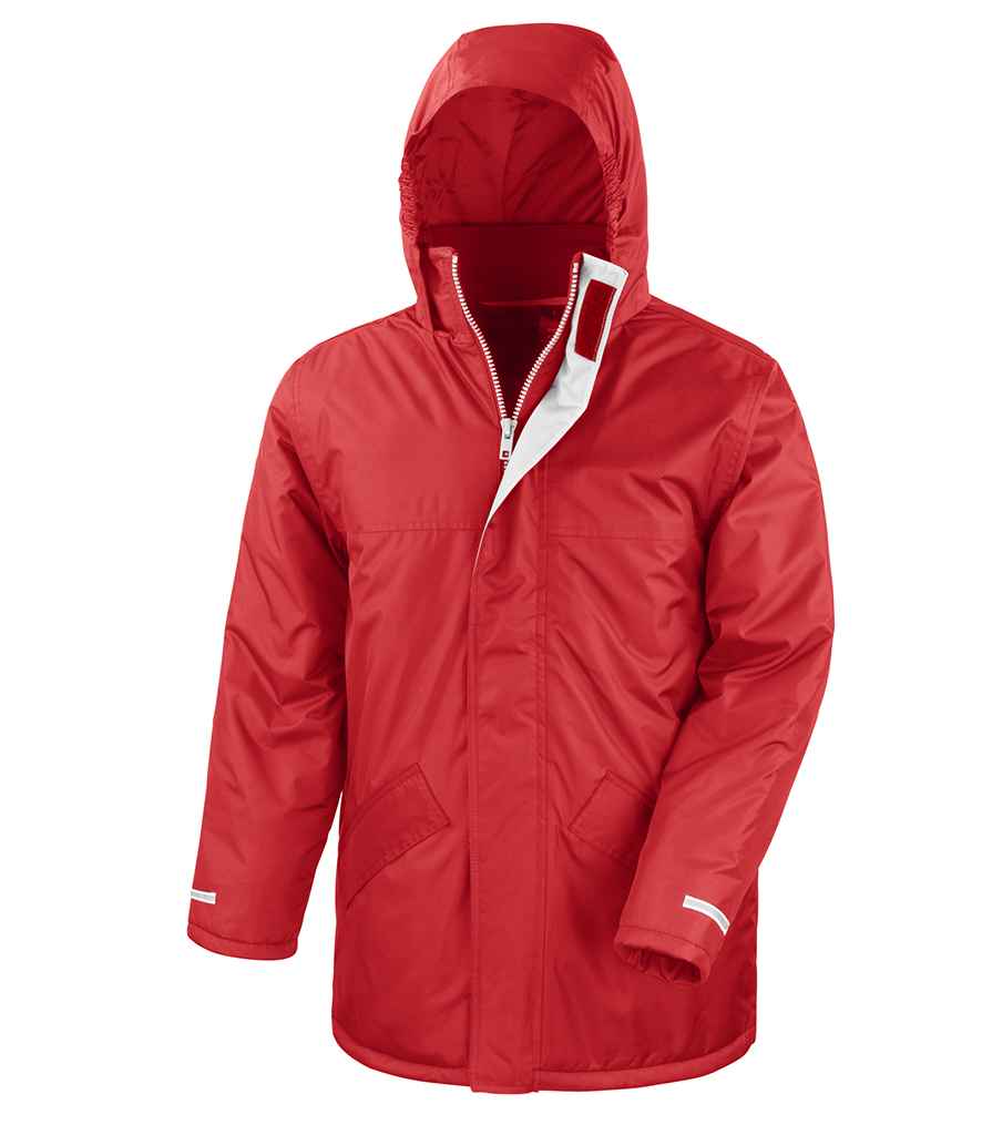 Result Core Winter Parka Jacket in Red by Result Core — Custom branded clothing by Print Press, featuring premium embroidery produced in our specialist print lab in the UK.