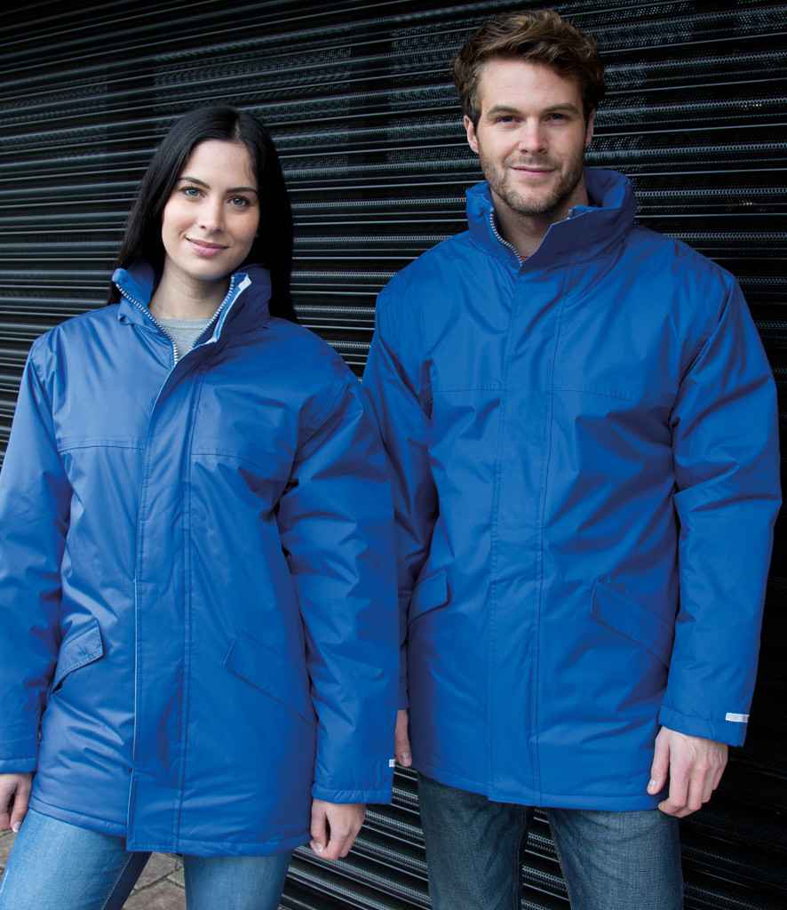 Result Core Winter Parka Jacket in Royal Blue by Result Core — Custom branded clothing by Print Press, featuring premium embroidery produced in our specialist print lab in the UK.