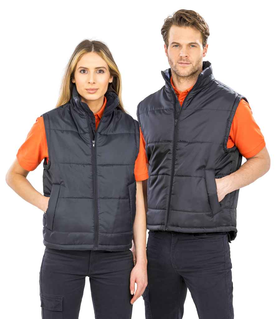 Result Core Padded Bodywarmer in Black by Result Core — Custom branded clothing by Print Press, featuring premium embroidery produced in our specialist print lab in the UK.