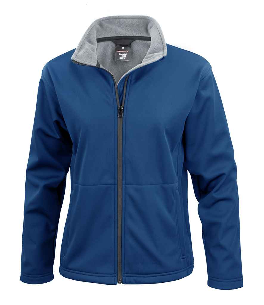 Result Core Ladies Soft Shell Jacket in Navy by Result Core — Custom branded clothing by Print Press, featuring premium embroidery produced in our specialist print lab in the UK.