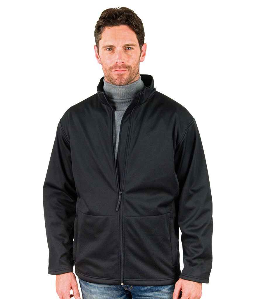 Result Core Soft Shell Jacket in Black by Result Core — Custom branded clothing by Print Press, featuring premium embroidery produced in our specialist print lab in the UK.