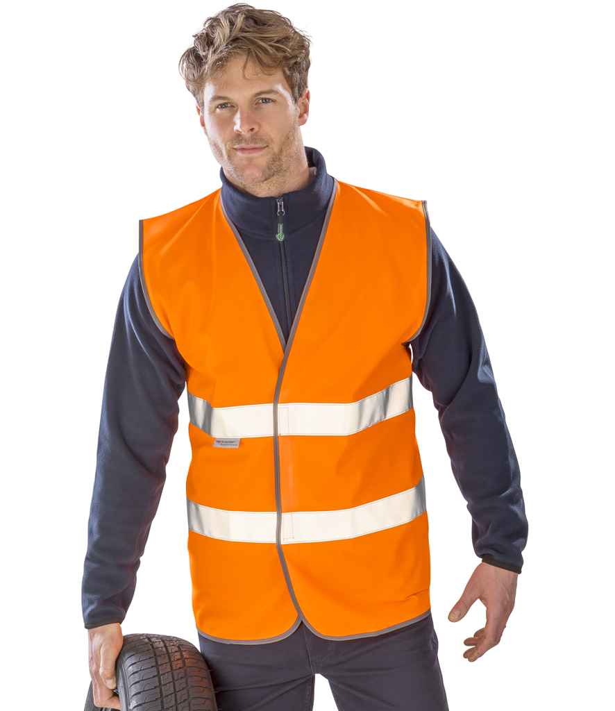 Result Safe-Guard Motorist Hi-Vis Safety Vest in Orange by Result Safe-Guard — Custom branded clothing by Print Press, featuring premium embroidery produced in our specialist print lab in the UK.