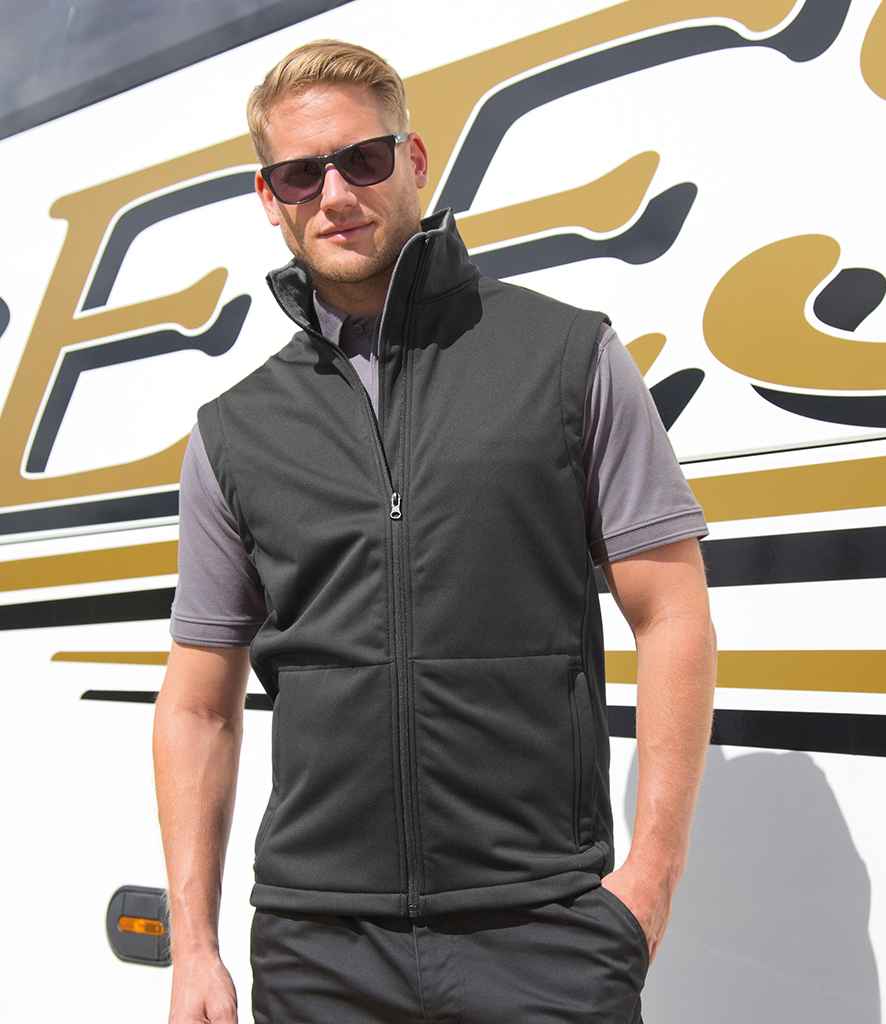 Result Core Soft Shell Bodywarmer in Black by Result Core — Custom branded clothing by Print Press, featuring premium embroidery produced in our specialist print lab in the UK.