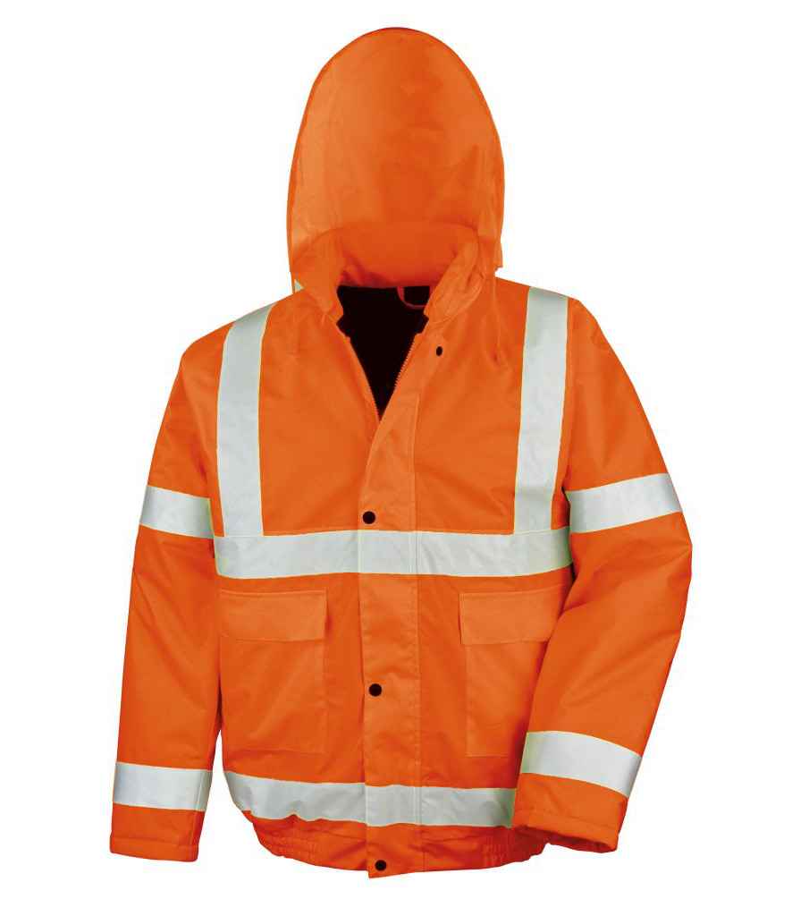 Result Core Hi-Vis Winter Blouson Jacket in by Result Core — Custom branded clothing by Print Press, featuring premium embroidery produced in our specialist print lab in the UK.