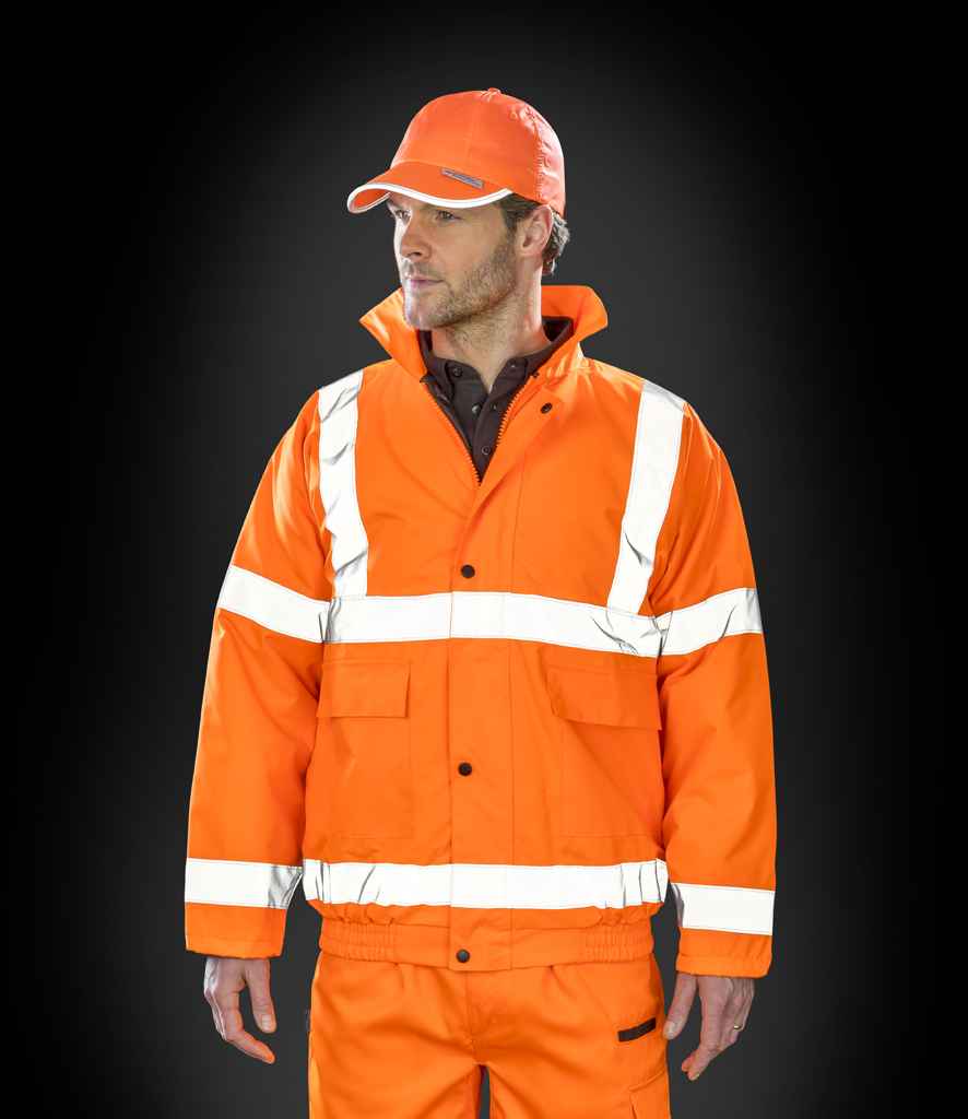 Result Core Hi-Vis Winter Blouson Jacket in Fluorescent Orange by Result Core — Custom branded clothing by Print Press, featuring premium embroidery produced in our specialist print lab in the UK.