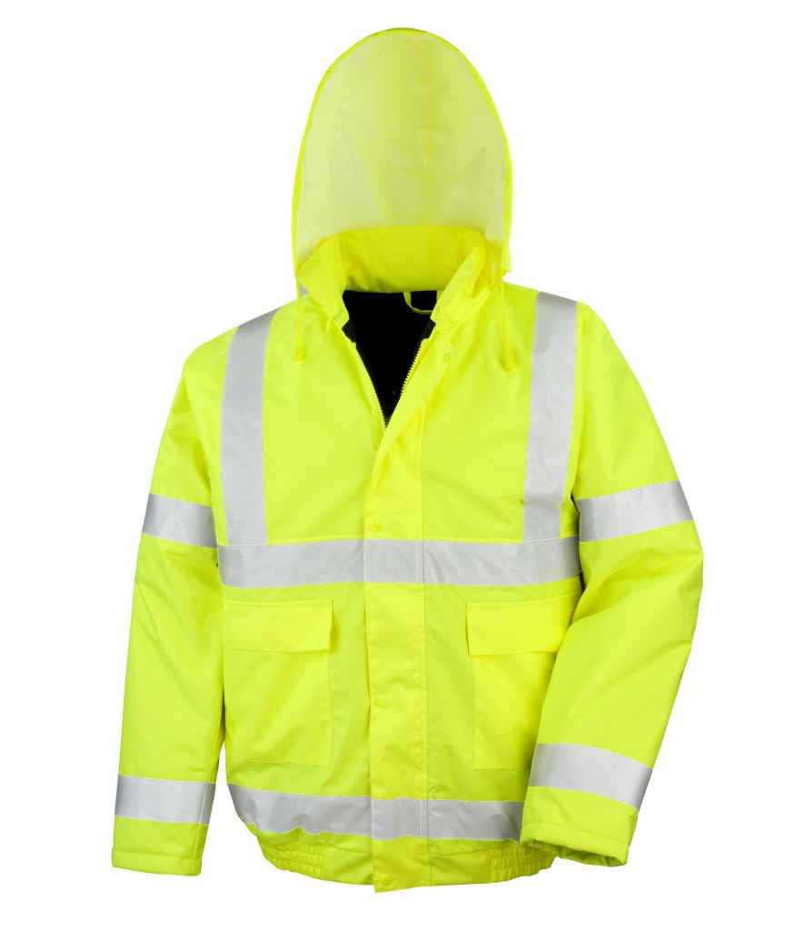 Result Core Hi-Vis Winter Blouson Jacket in by Result Core — Custom branded clothing by Print Press, featuring premium embroidery produced in our specialist print lab in the UK.