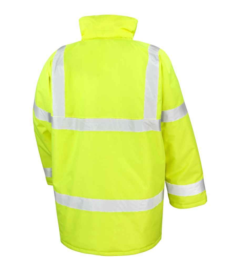 Result Core Hi-Vis Motorway Coat in by Result Core — Custom branded clothing by Print Press, featuring premium embroidery produced in our specialist print lab in the UK.