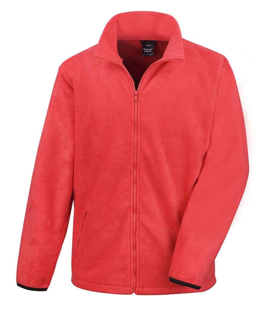 Result Core Fleece Jacket in Flame Red by Result Core — Custom branded clothing by Print Press, featuring premium embroidery produced in our specialist print lab in the UK.