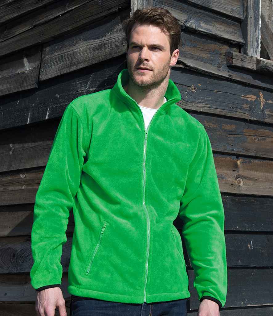 Result Core Fleece Jacket in Vivid Green by Result Core — Custom branded clothing by Print Press, featuring premium embroidery produced in our specialist print lab in the UK.