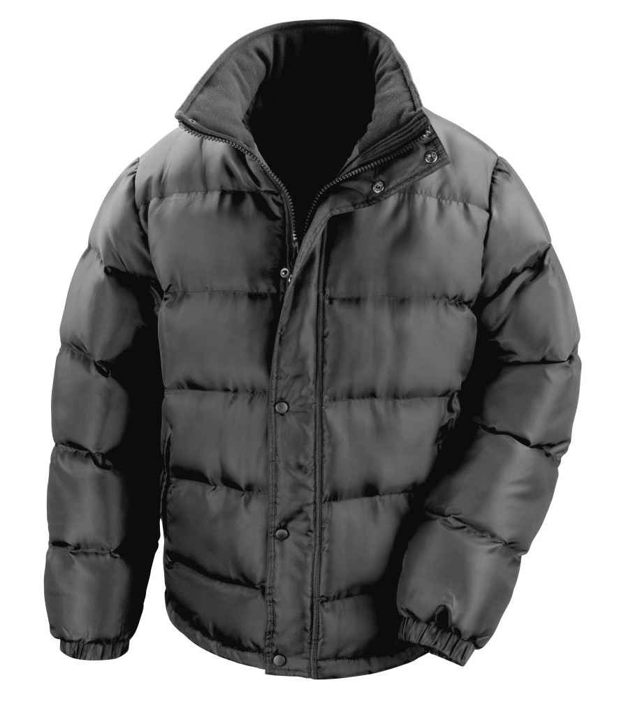 Result Core Nova Lux Padded Jacket in Black by Result Core — Custom branded clothing by Print Press, featuring premium embroidery produced in our specialist print lab in the UK.