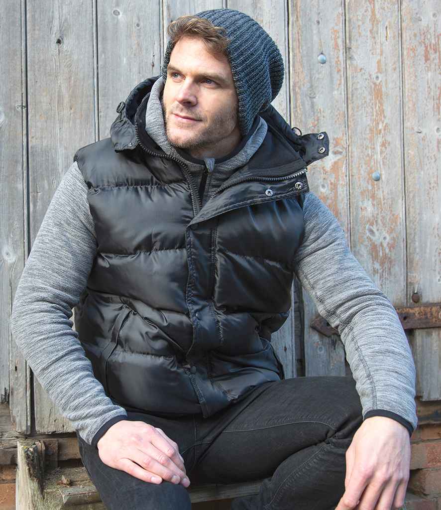 Result Core Nova Lux Padded Bodywarmer in Black by Result Core — Custom branded clothing by Print Press, featuring premium embroidery produced in our specialist print lab in the UK.