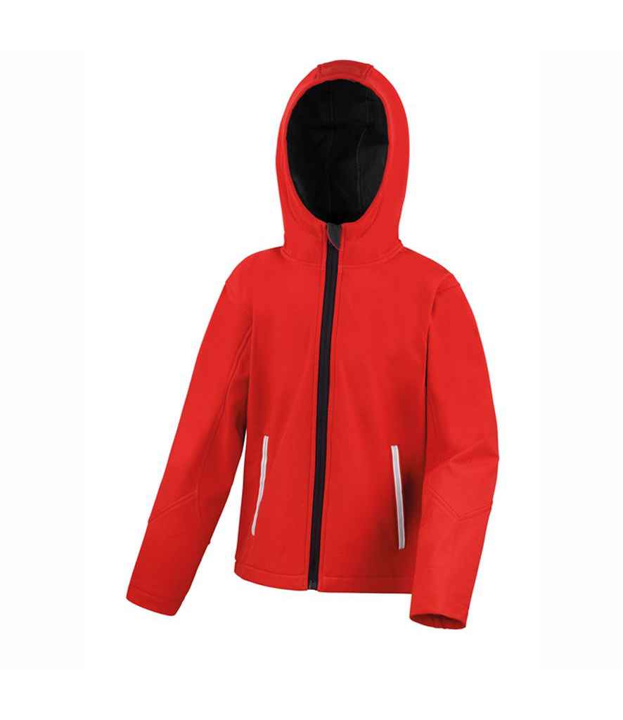 Result Core Kids TX Performance Hooded Soft Shell Jacket in by Result Core — Custom branded clothing by Print Press, featuring premium embroidery produced in our specialist print lab in the UK.