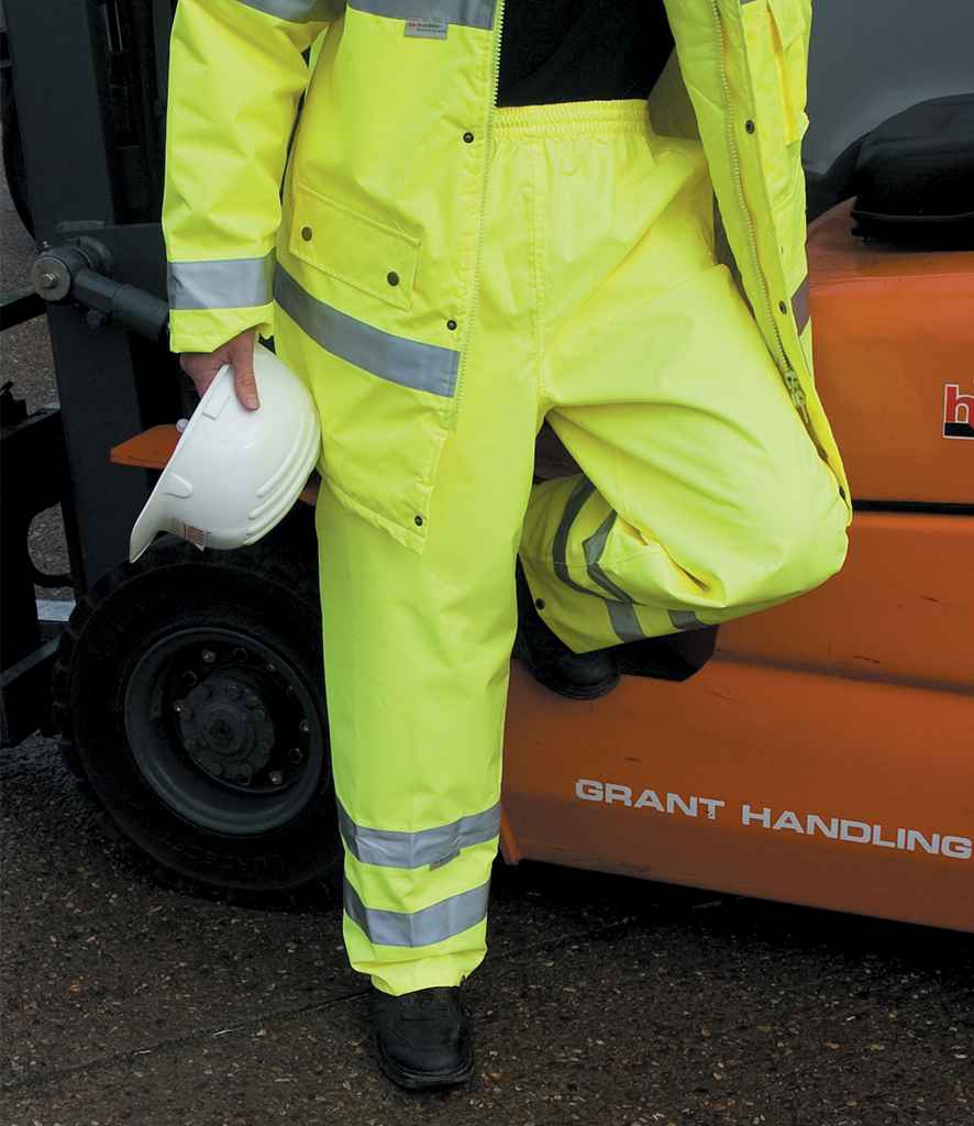 Result Safe-Guard Hi-Vis Trousers in Yellow by Result Safe-Guard — Custom branded clothing by Print Press, featuring premium embroidery produced in our specialist print lab in the UK.