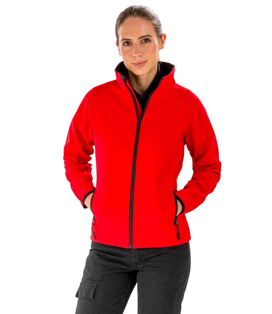 Result Core Ladies Printable Soft Shell Jacket in Red Black by Result Core — Custom branded clothing by Print Press, featuring premium embroidery produced in our specialist print lab in the UK.
