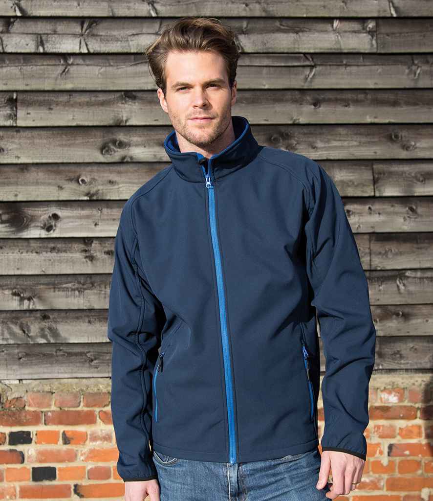 Result Core Printable Soft Shell Jacket in Navy by Result Core — Custom branded clothing by Print Press, featuring premium embroidery produced in our specialist print lab in the UK.
