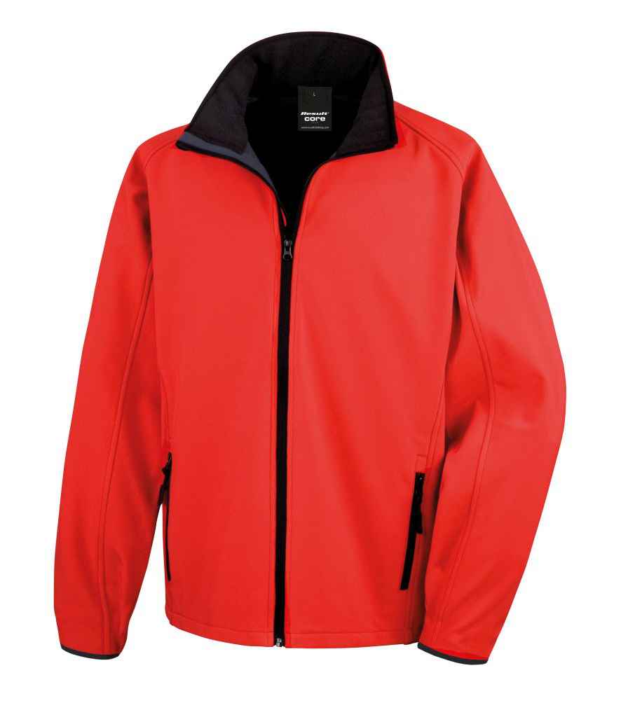 Result Core Printable Soft Shell Jacket in Red Black by Result Core — Custom branded clothing by Print Press, featuring premium embroidery produced in our specialist print lab in the UK.