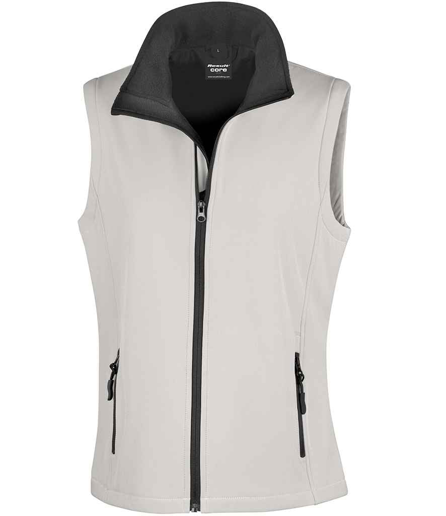 Result Core Ladies Printable Soft Shell Bodywarmer in by Result Core — Custom branded clothing by Print Press, featuring premium embroidery produced in our specialist print lab in the UK.