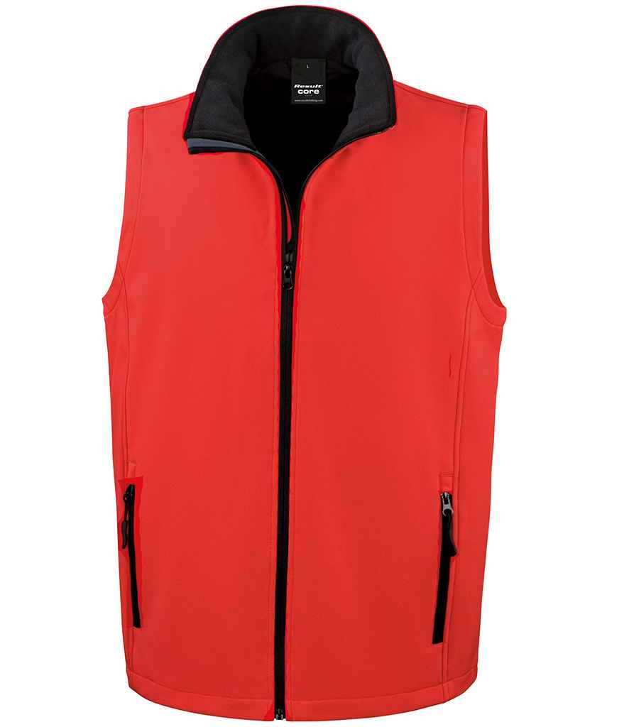 Result Core Printable Soft Shell Bodywarmer in Red Black by Result Core — Custom branded clothing by Print Press, featuring premium embroidery produced in our specialist print lab in the UK.