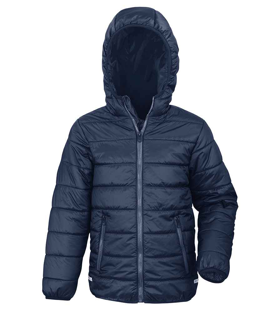 Result Core Kids Padded Jacket in Navy Navy by Result Core — Custom branded clothing by Print Press, featuring premium embroidery produced in our specialist print lab in the UK.