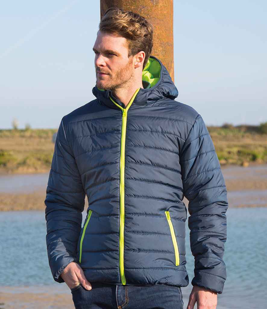 Result Core Soft Padded Jacket in Navy Lime Green by Result Core — Custom branded clothing by Print Press, featuring premium embroidery produced in our specialist print lab in the UK.
