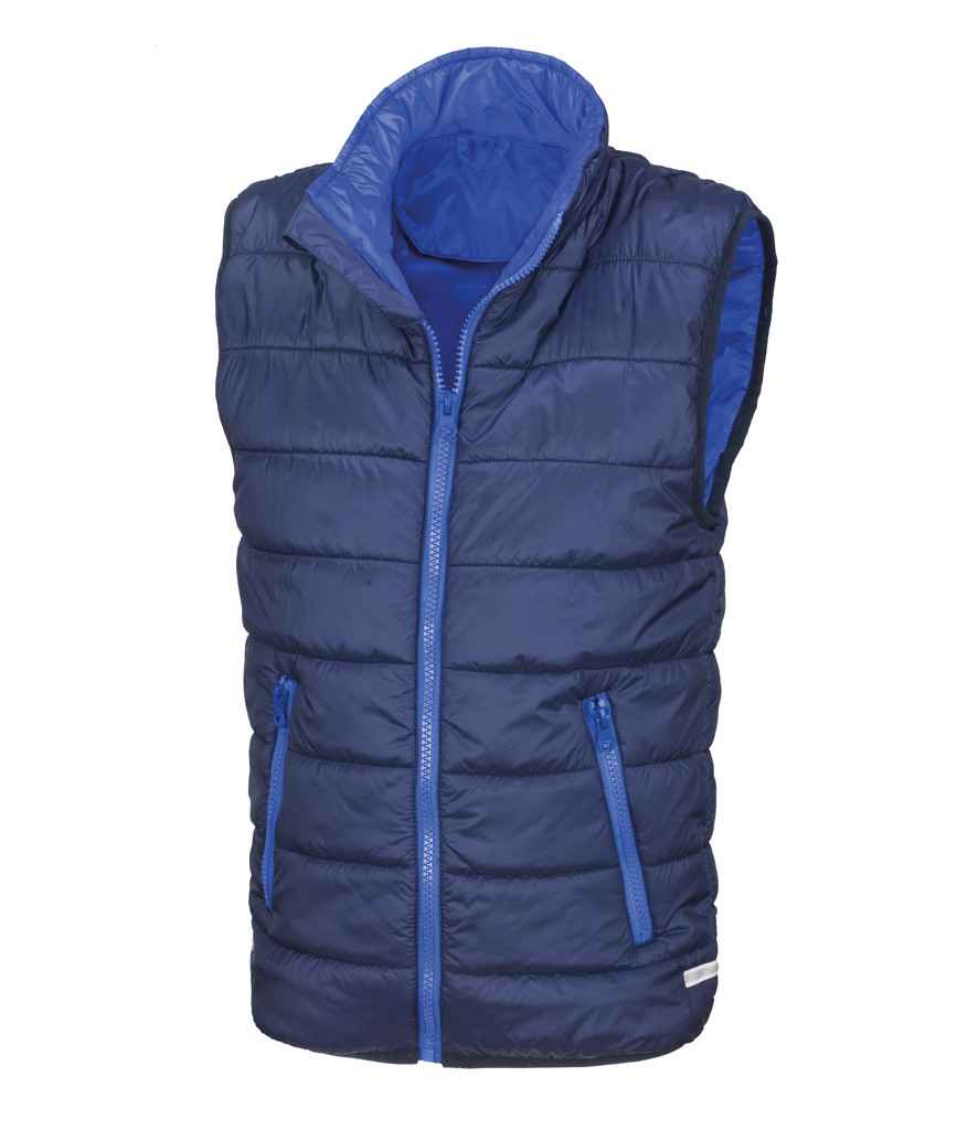 Result Core Kids Padded Bodywarmer in by Result Core — Custom branded clothing by Print Press, featuring premium embroidery produced in our specialist print lab in the UK.