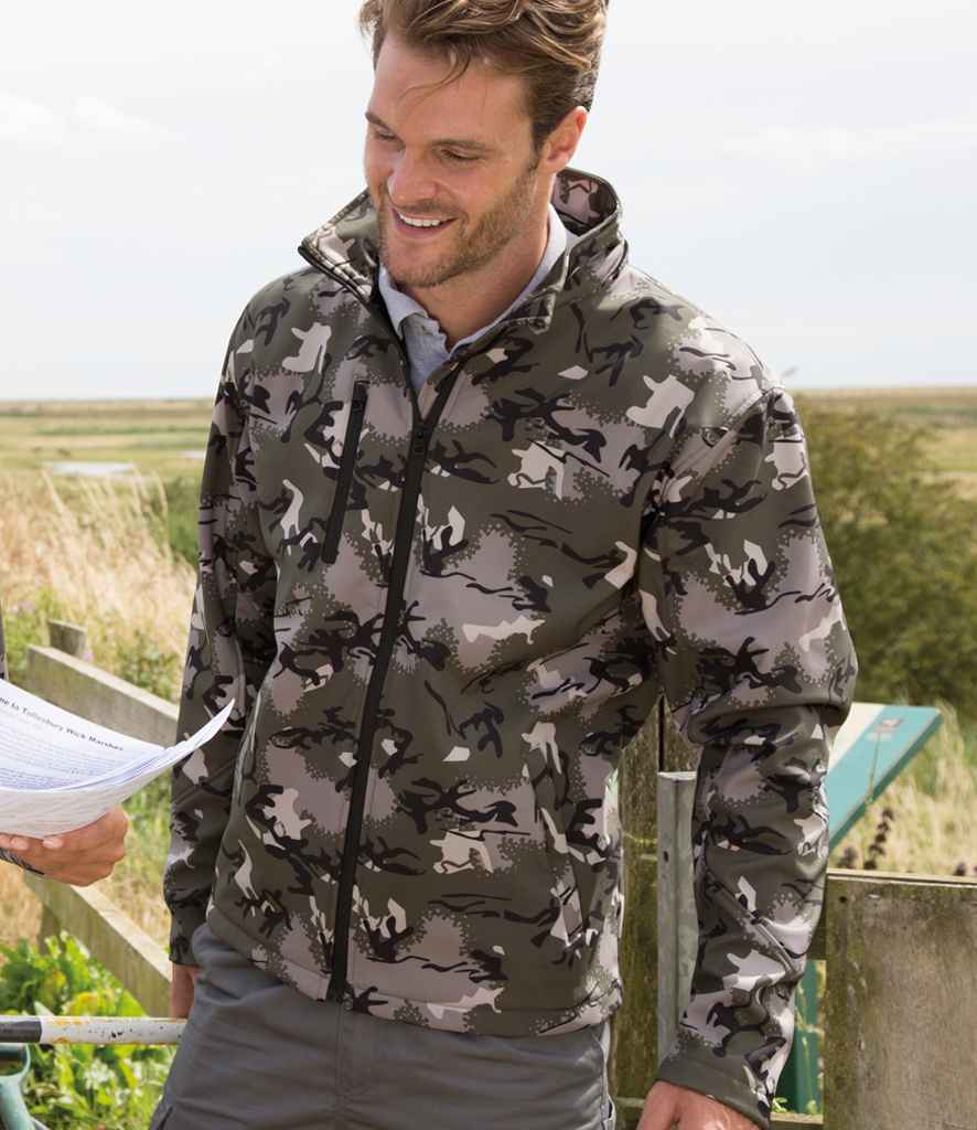 Result Urban Camo TX Performance Soft Shell Jacket in by Result Urban — Custom branded clothing by Print Press, featuring premium embroidery produced in our specialist print lab in the UK.