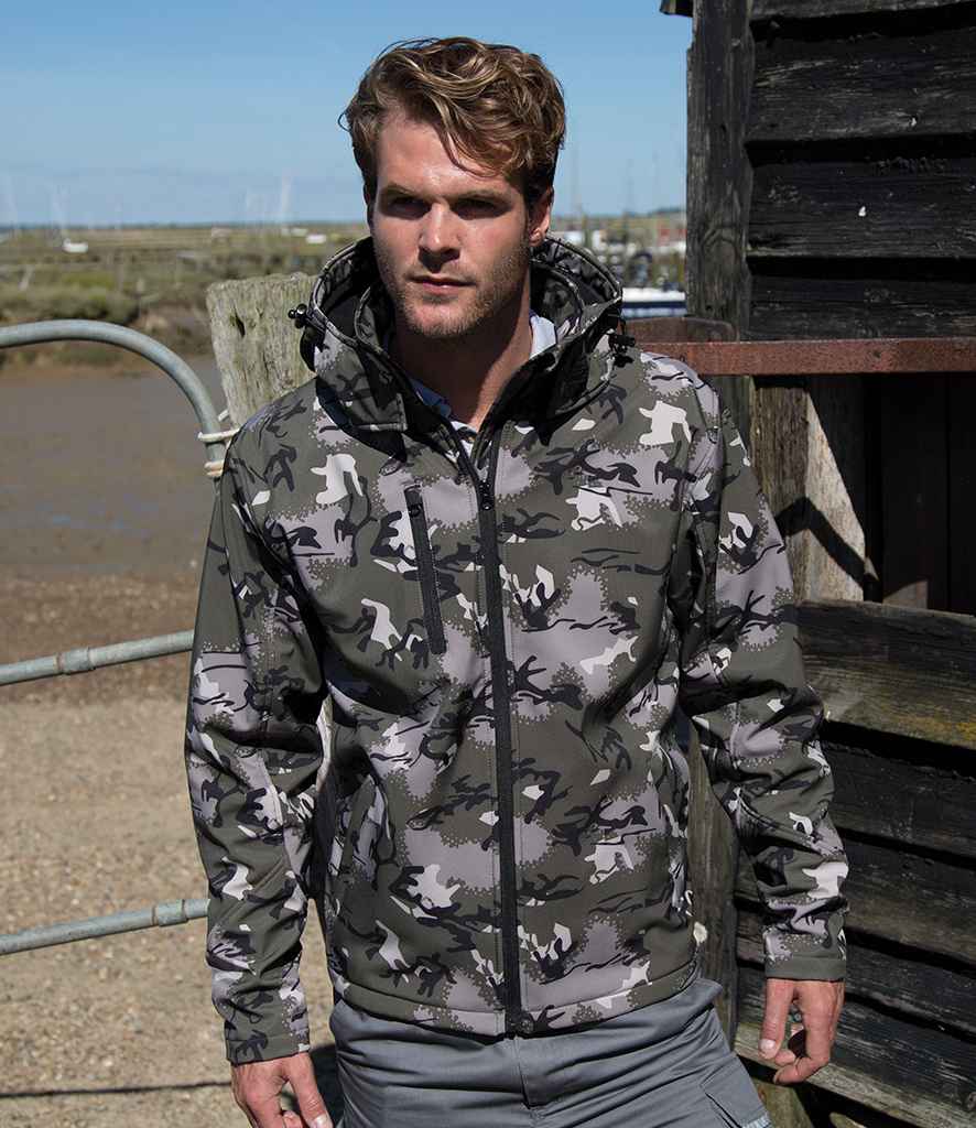 Result Urban Camo TX Performance Soft Shell Jacket in Camo Green by Result Urban — Custom branded clothing by Print Press, featuring premium embroidery produced in our specialist print lab in the UK.