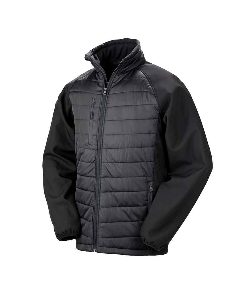 Result Genuine Recycled Black Compass Padded Jacket in Black Black by Result Genuine Recycled — Custom branded clothing by Print Press, featuring premium embroidery produced in our specialist print lab in the UK.