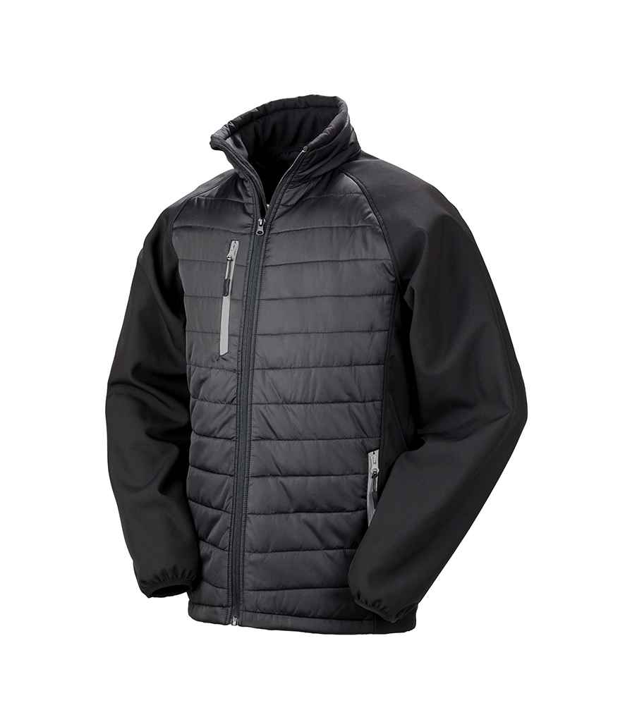 Result Genuine Recycled Black Compass Padded Jacket in by Result Genuine Recycled — Custom branded clothing by Print Press, featuring premium embroidery produced in our specialist print lab in the UK.