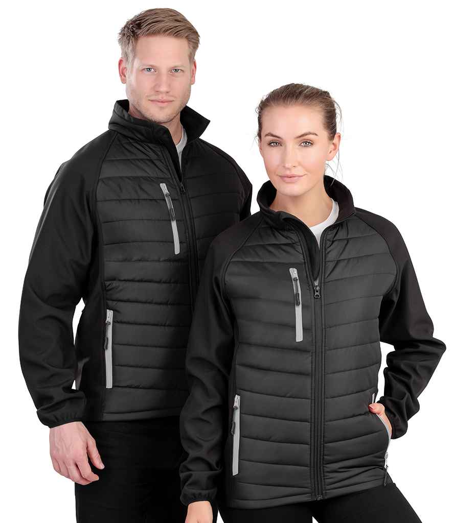 Result Genuine Recycled Black Compass Padded Jacket in by Result Genuine Recycled — Custom branded clothing by Print Press, featuring premium embroidery produced in our specialist print lab in the UK.